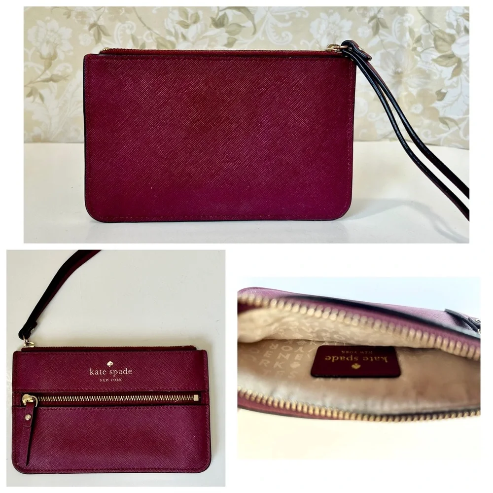 Kate Spade Burgundy Wristlet - Picture 3 of 3